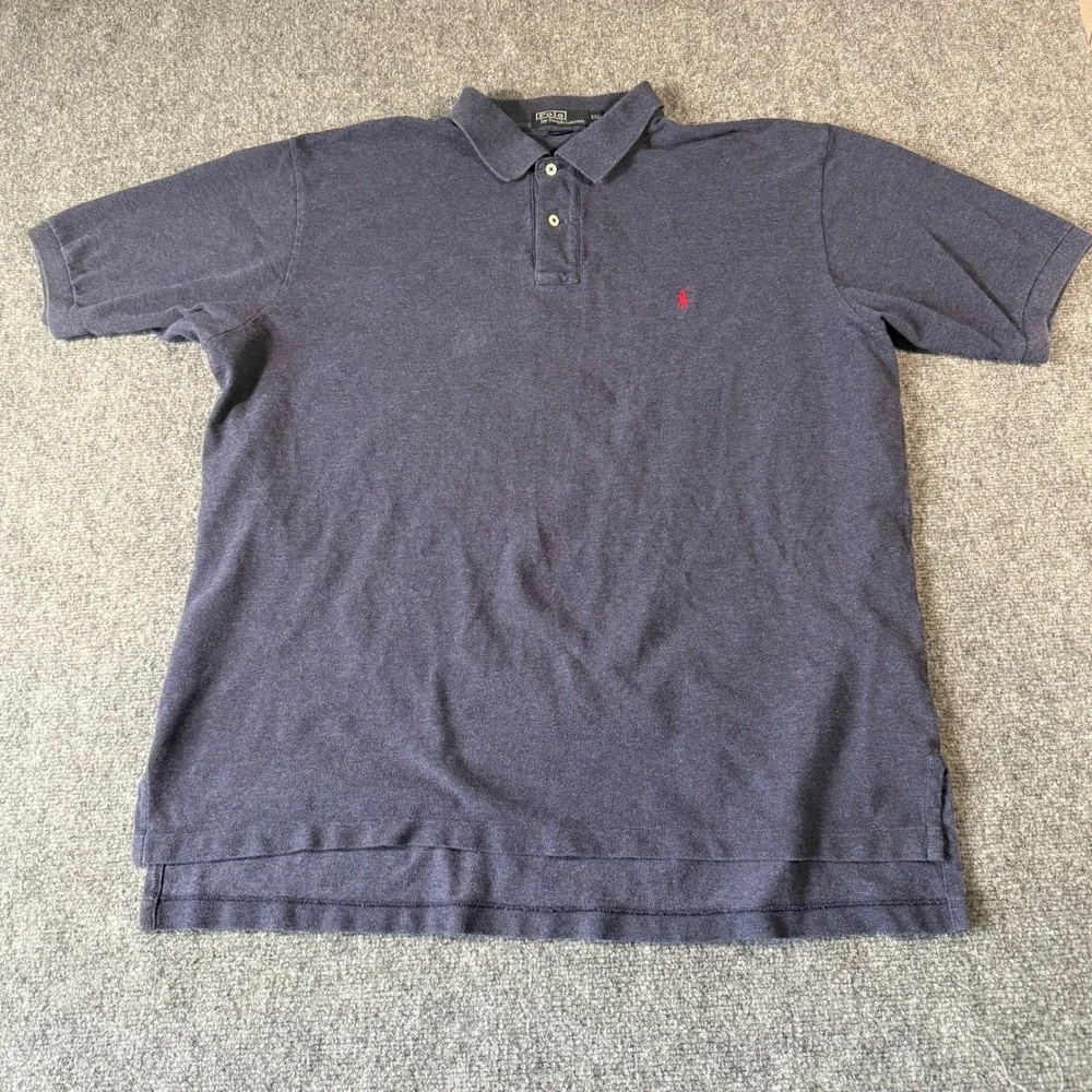Polo Ralph Lauren Mens‎ XXL Navy Blue Cotton Short Sleeve Pony Logo Polo Shirt